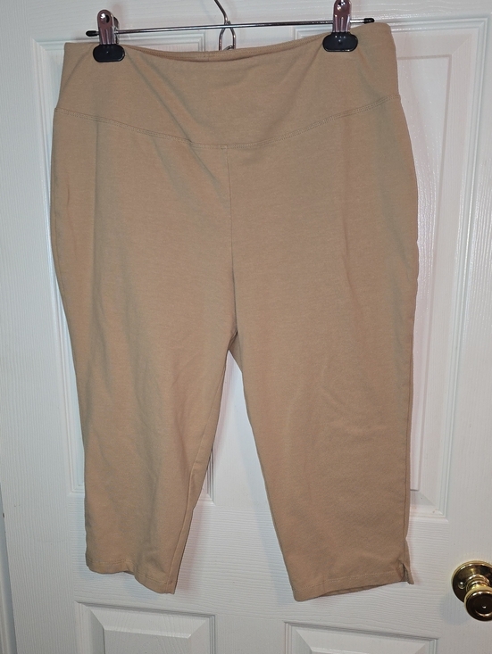 Women with Control Pants - Women with Control Beige Capri Knit Pants